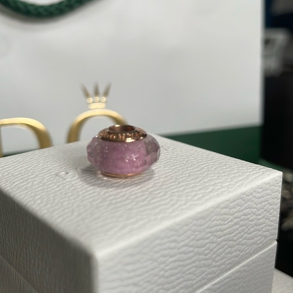 Pandora Jewelry - Authentic Pandora Rose Gold Shimmery Pink Murano